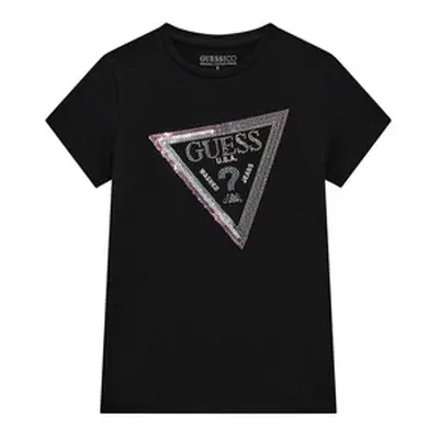 Guess SS T SHIRT girls's Children's T shirt in Black