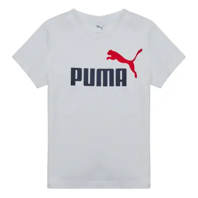 Puma ESS 2 COLOR NO1 LOGO TEE boys's Children's T shirt in White