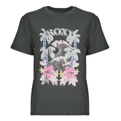 Roxy OCEANREGULAR POSTER women's T shirt in Black