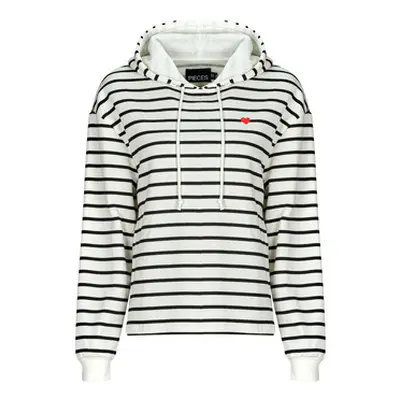 Pieces PCCHILLI LS HOODIE women's Sweatshirt in White