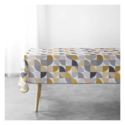 Douceur d intérieur NAPPE RECTANGLE 150 x 240 CM POLYESTER IMPRIME RYTHMO JAUNE 's Tablecloth in