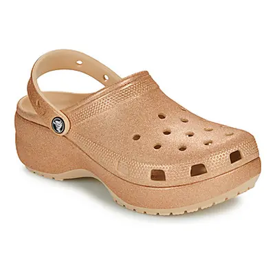 Crocs Classic Platform Glitter ClogW women's Clogs (Shoes) in Beige