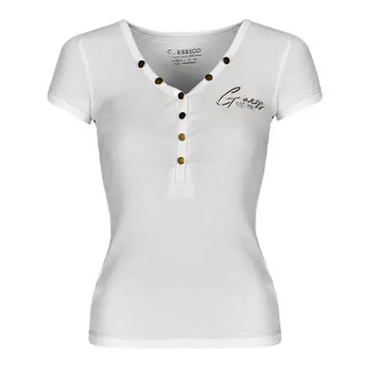 Guess HENLEY OLYMPIA women's T shirt in White