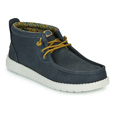 HEYDUDE Wally Mid Waxed Canvas men's Slip-ons (Shoes) in Marine