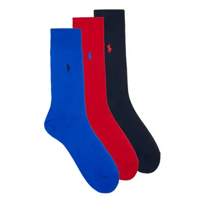 Polo Ralph Lauren MERCERZD CTN CREW SOCK 3 PACK men's High socks in Multicolour