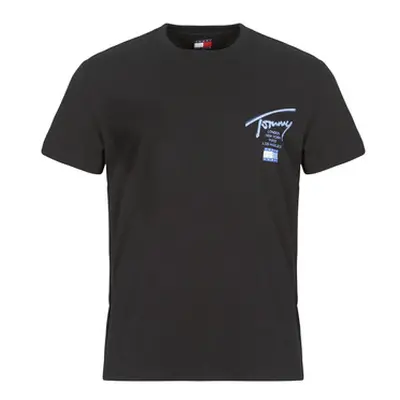 Tommy Jeans TJM REG TOMMY SIGN CITY TEE EXT men's T shirt in Black