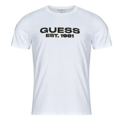 Guess VELVET LOGO men's T shirt in White