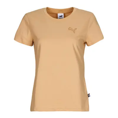 Puma TEE W MIF BADGE BRODE women's T shirt in Beige