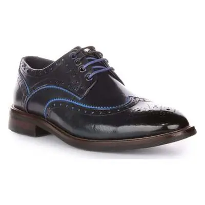 Justinreess England Womens Smart Lace up Leather Navy Brogues women's Slip-ons (Shoes) in Blue