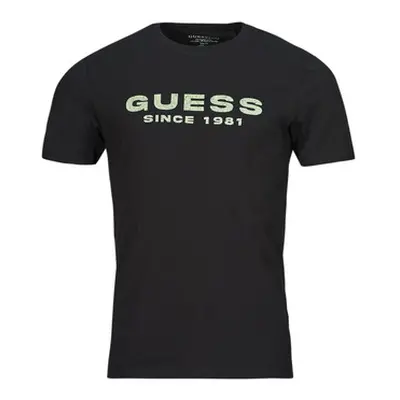 Guess CN GUESS LOGO men's T shirt in Black