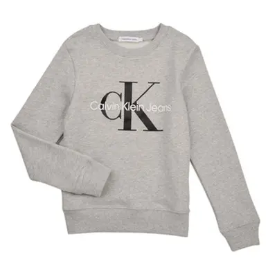 Calvin Klein Jeans MONOGRAM LOGO girls's Children's Sweatshirt in Grey