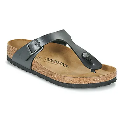 Birkenstock Gizeh BF Metallic Black women's Flip flops / Sandals (Shoes) in Silver