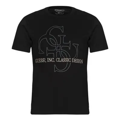 Guess CLASSIC QUATTRO men's T shirt in Black