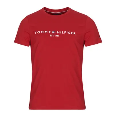 Tommy Hilfiger TOMMY LOGO TEE men's T shirt in Red