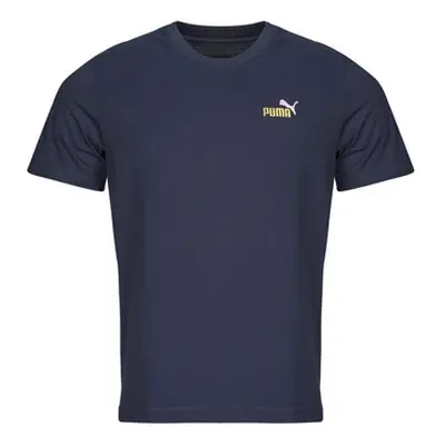 Puma ESS 2 COLOR SMALL LOGO TEE men's T shirt in Marine