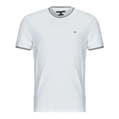 Tommy Hilfiger RWB TIPPED COLLAR TEE men's T shirt in White