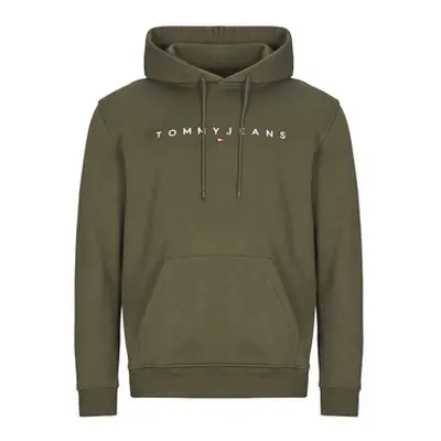 Tommy Jeans TJM REG LINEAR LOGO HOODIE EXT men's Sweatshirt in Green