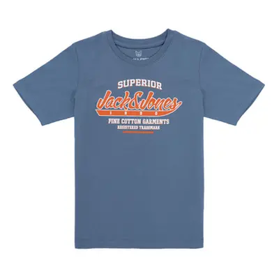 Jack & Jones JJELOGO TEE SS ONECK 2COL 24/25 boys's Children's T shirt in Blue