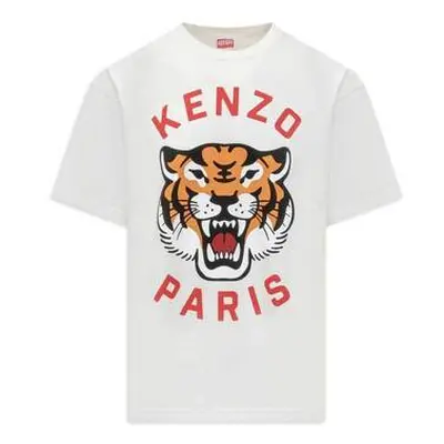 Kenzo Men's White Lucky Tiger Tiger T-Shirt men's in White