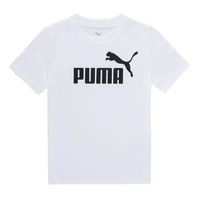 Puma ESS NO1 LOGO TEE B boys's Children's T shirt in White