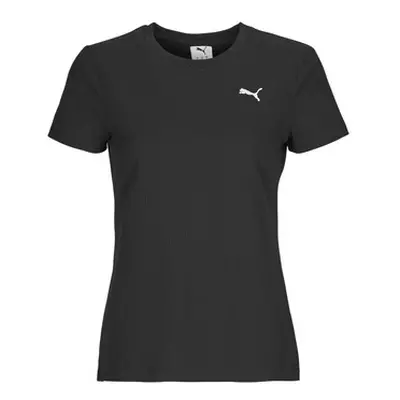 Puma ESS ELEVATED RIB TEE women's T shirt in Black