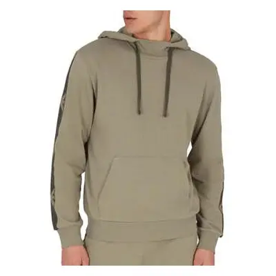 Emporio Armani Lounge Woven Tape Hooded Sweatshirt Khaki Green men's Sweatshirt in Green