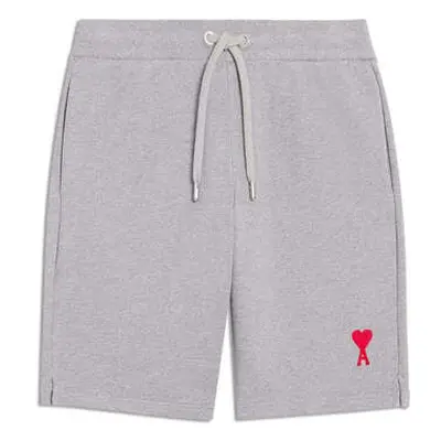 Ami Paris Men's Grey Paris Embroidered Logo Shorts men's in Grey