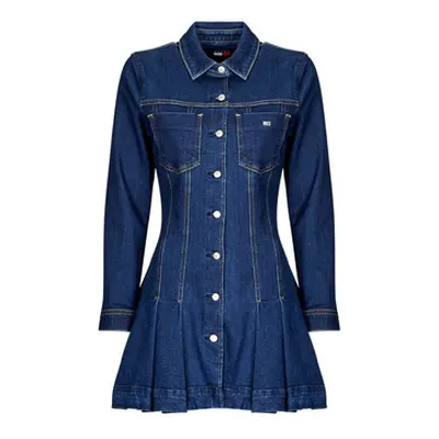 Tommy Jeans DENIM PLEATED TRUCKER DRESS women's Long Dress in Marine