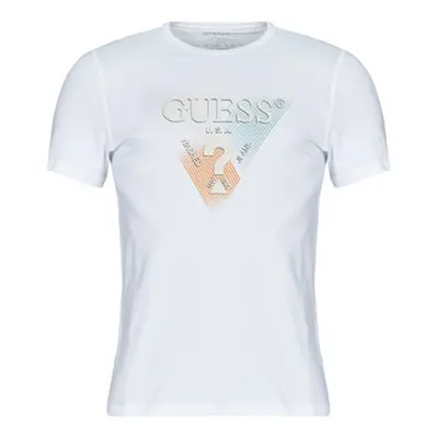 Guess TRIANGLE TEE men's T shirt in White