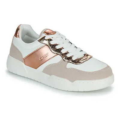 Only ONLSWIFT-4 SIDE PANEL PU women's Shoes (Trainers) in Beige