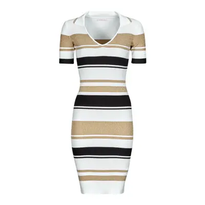 Guess EVIE STRIPED POLO DRESS women's Dress in Multicolour