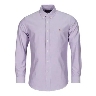 Polo Ralph Lauren CHEMISE COUPE DROITE EN OXFORD men's Long sleeved Shirt in Purple