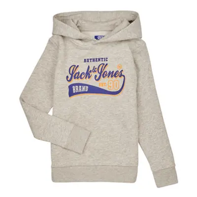 Jack & Jones JJELOGO SWEAT HOOD 2 COL 23/24 JNR boys's Children's sweatshirt in Grey