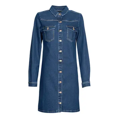 Pieces PCPERRY L/S DENIM DRESS-VI women's Dress in Blue