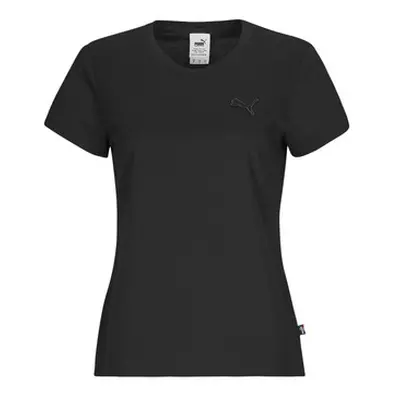 Puma TEE W MIF BADGE BRODE women's T shirt in Black