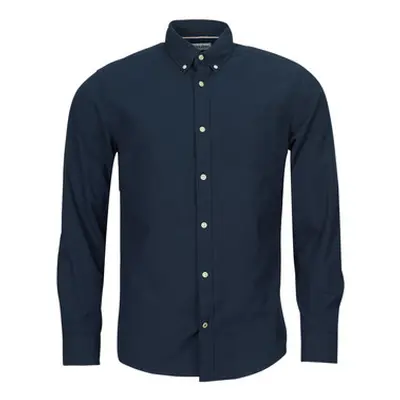 Jack & Jones JJEOXFORD SHIRT LS men's Long sleeved Shirt in Marine