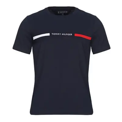 Tommy Hilfiger HILFIGER CHEST INSERT TEE men's T shirt in Marine