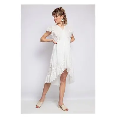 Fashion brands U5233-BLANC women's Dress in White