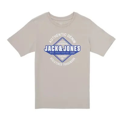 Jack & Jones JJELOGO TEE SS ONECK 2COL 24/25 boys's Children's T shirt in Beige