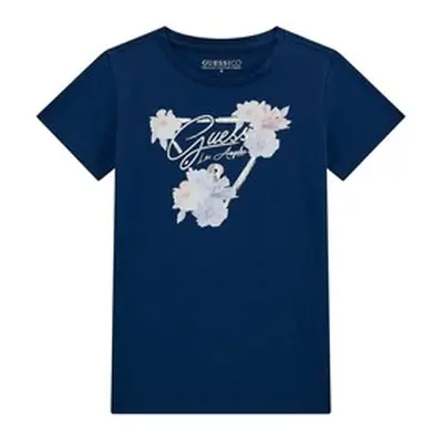 Guess SS T SHIRT girls's Children's T shirt in Marine