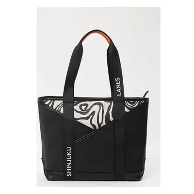 Shinjuku Lanes Origami Pocket Tote - Black Terrain Print women's in Black