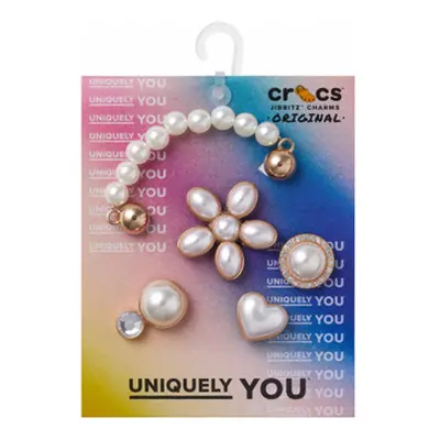 Crocs JIBBITZ Dainty Pearl Jewelry 5 Pack women's Aftercare kit in White