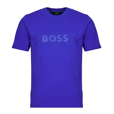 BOSS Tee DropNeedle men's T shirt in Blue