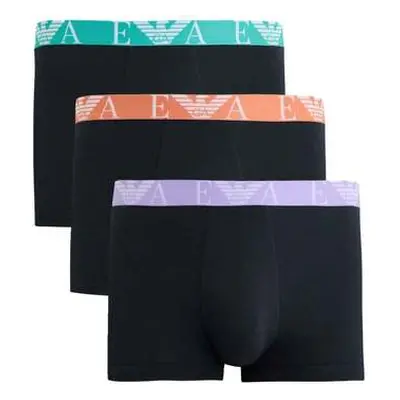 Emporio Armani Stretch Cotton Logo 3 Pack Boxers Armani Blue men's Boxer shorts in Blue