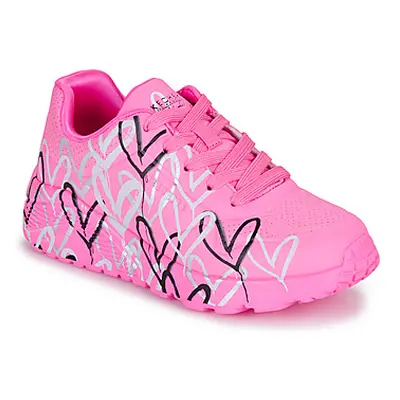 Skechers JGOLDCROWN: UNO LITE - METALLIC LOVE girls's Children's Shoes (Trainers) in Pink