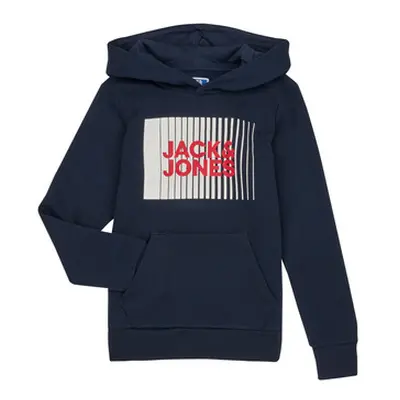 Jack & Jones JJECORP LOGO SWEAT HOOD boys's Children's sweatshirt in Marine