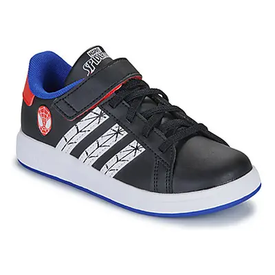 Adidas GRAND COURT SPIDER-MAN EL K boys's Children's Shoes (Trainers) in Black