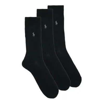 Polo Ralph Lauren EGYPT RIB CREW 3 PACK men's High socks in Black