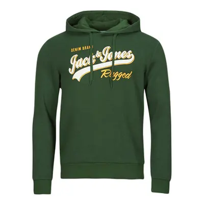 Jack & Jones JJELOGO SWEAT HOOD 2 COL 23/24 men's Sweatshirt in Green