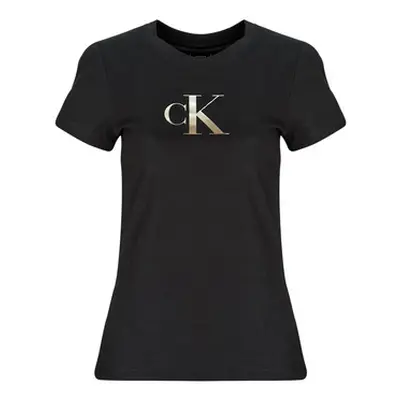 Calvin Klein Jeans GRADIENT CK SLIM TEE women's T shirt in Black